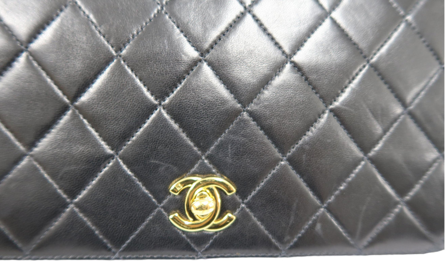 Chanel Black Lambskin Matelasse Single Chain Shoulder Bag CF with Gold Hardware, with Box and Dust Bag