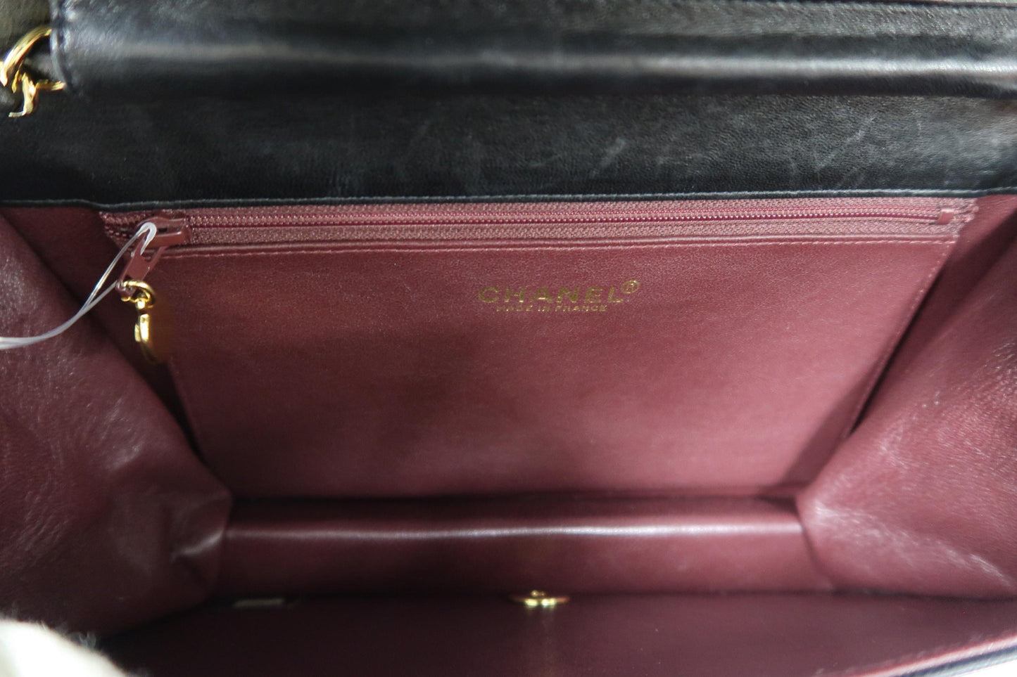 Chanel Black Lambskin Matelasse Single Chain Shoulder Bag CF with Gold Hardware, with Box and Dust Bag