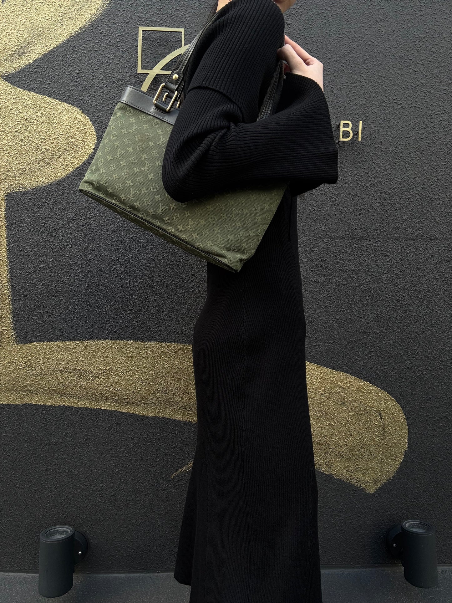 Louis Vuitton Mini Lucille PM, Monogram Mini Canvas Handbag, Green, Gold Hardware