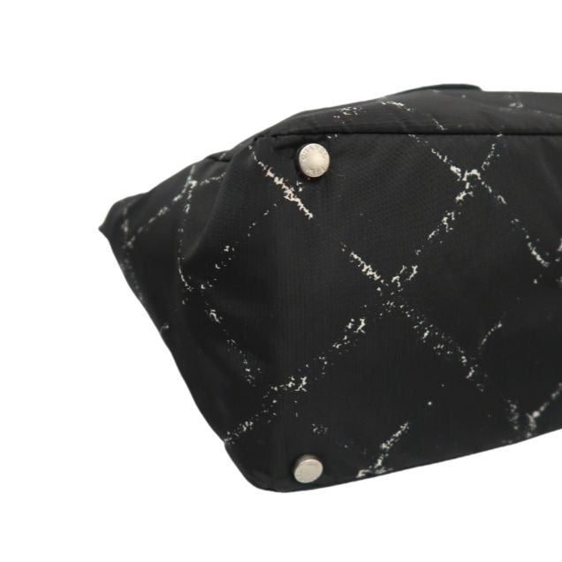 Chanel Travel Tote Bag Black Nylon with Authenticity Card