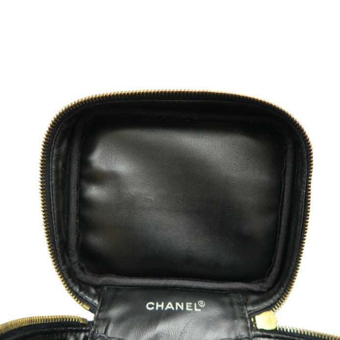 Chanel Coco Mark Caviar Vanity Bag Black with Gold Hardware