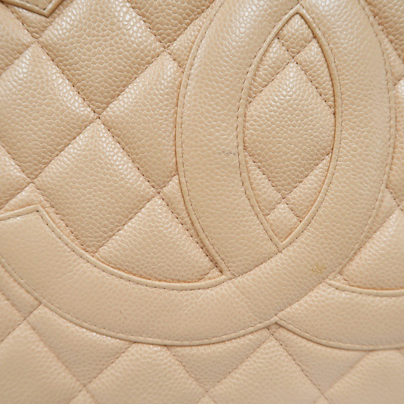 Chanel Reproduction Tote Bag Pink Beige Caviar with Gold Hardware