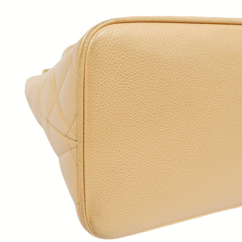 Chanel Reproduction Tote Bag Pink Beige Caviar with Gold Hardware