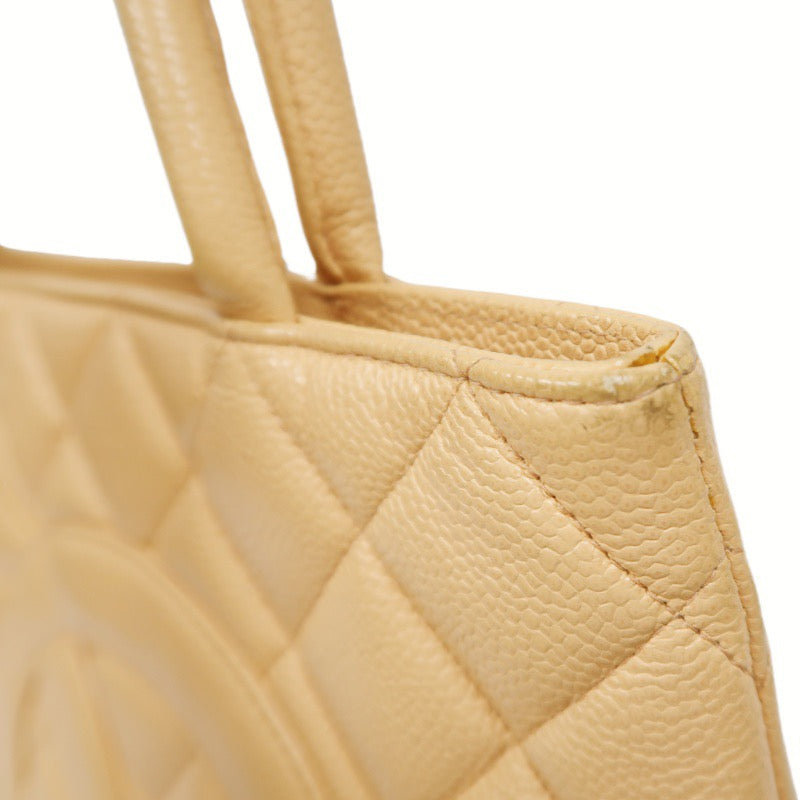Chanel Reproduction Tote Bag Pink Beige Caviar with Gold Hardware