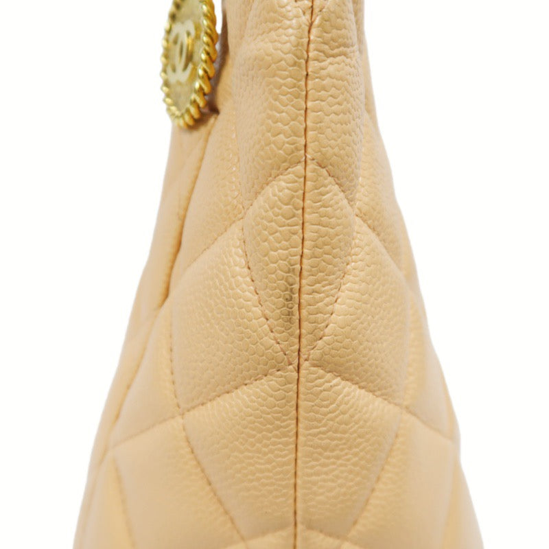 Chanel Reproduction Tote Bag Pink Beige Caviar with Gold Hardware
