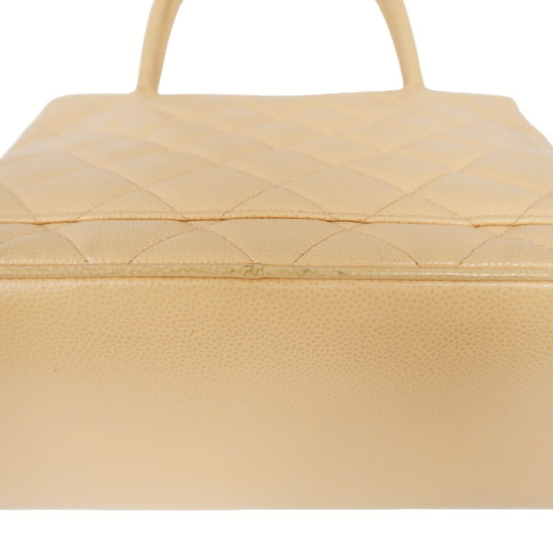 Chanel Reproduction Tote Bag Pink Beige Caviar with Gold Hardware