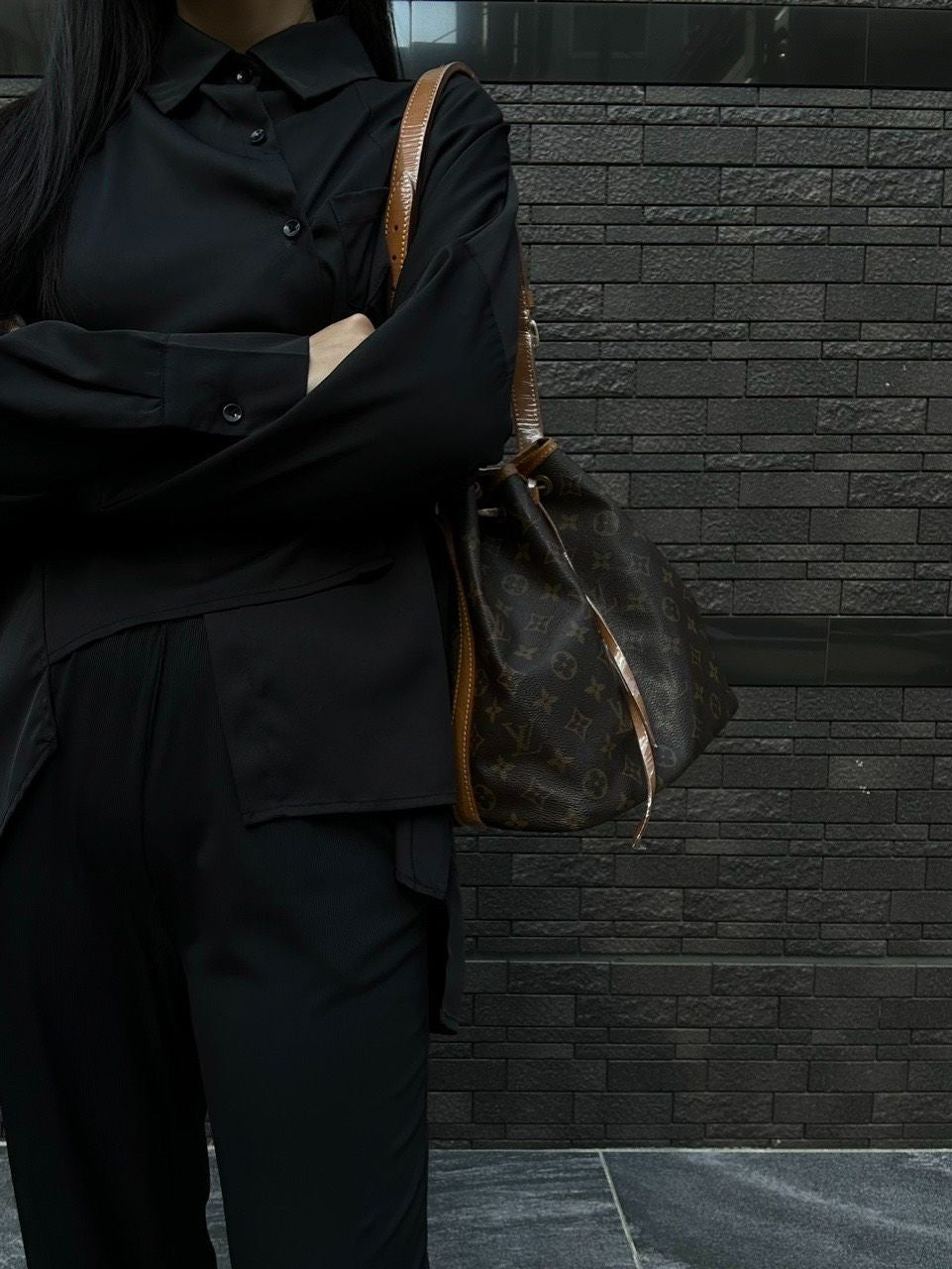 LOUIS VUITTON Monogram Petit Noe, Brown, Shoulder Bag