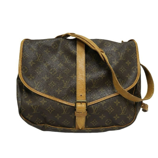 Louis Vuitton Monogram Saumur 35 Shoulder Bag Brown