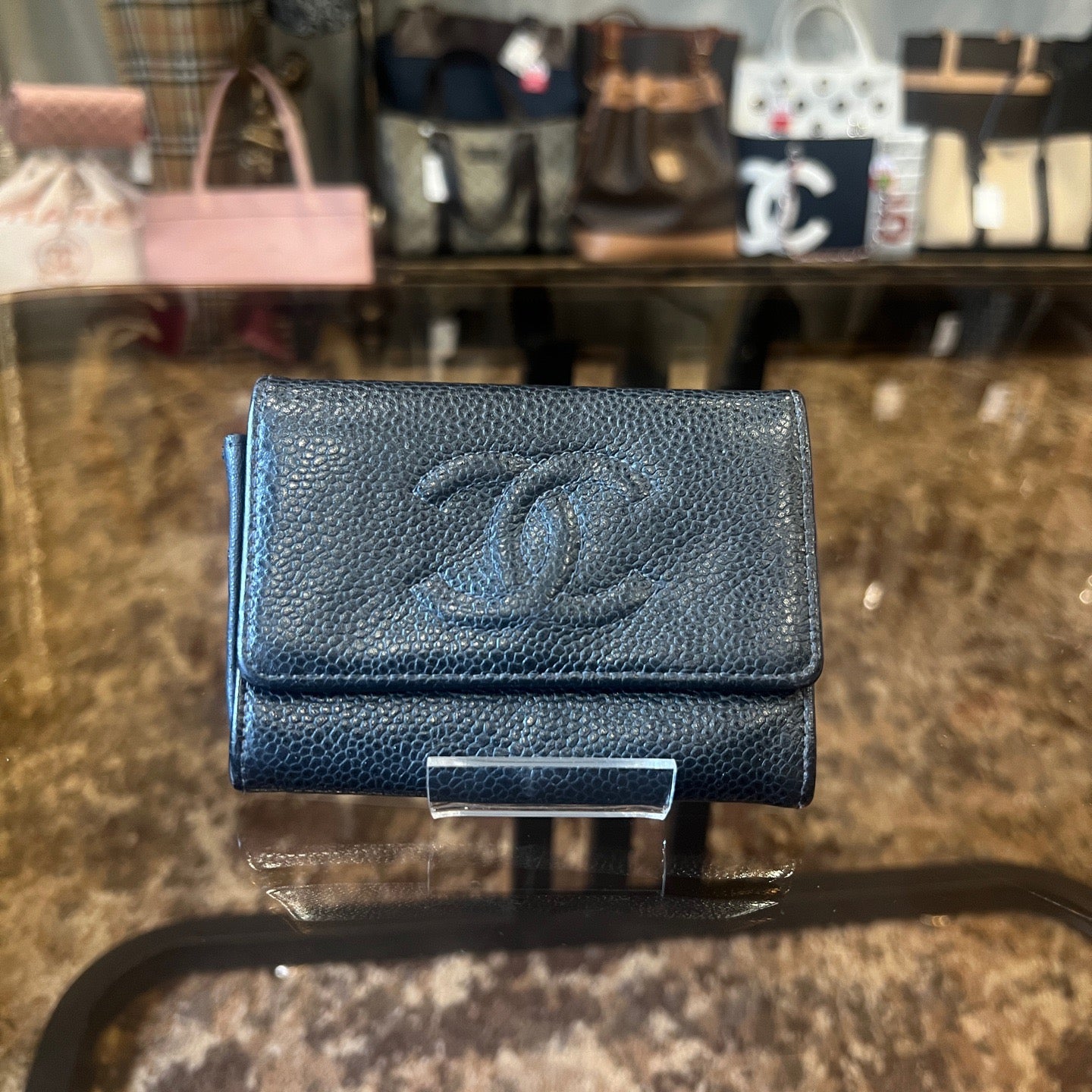 Chanel Black Caviar Leather Card Holder