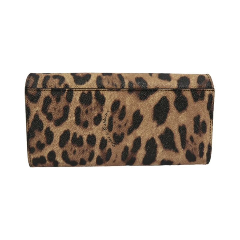 Dolce & Gabbana Leopard Print Long Wallet Brown PVC, with Box