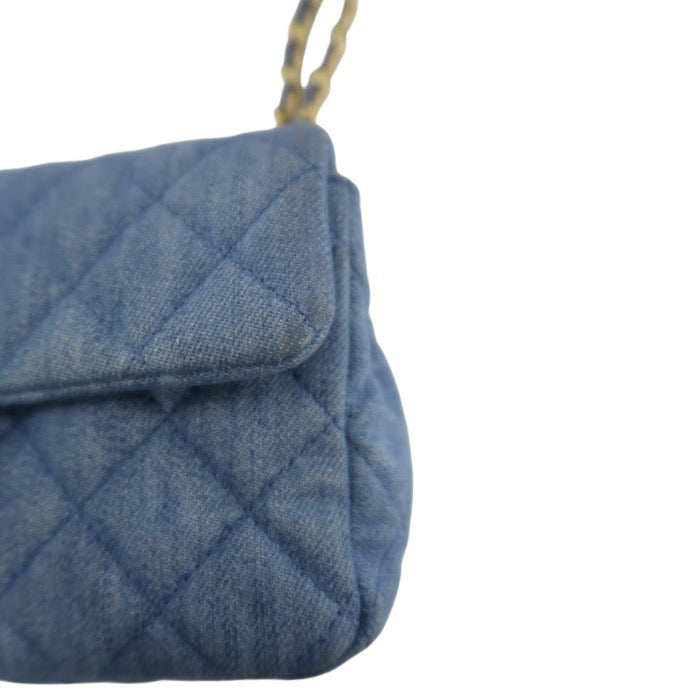 Chanel Blue Denim Classic Flap Bag with Gold Ball Charm