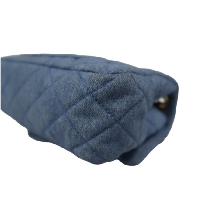 Chanel Blue Denim Classic Flap Bag with Gold Ball Charm