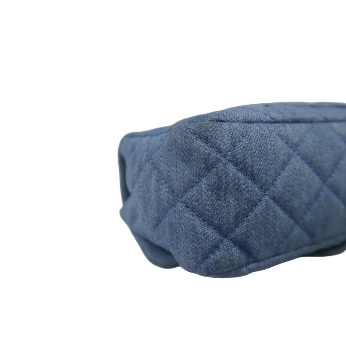Chanel Blue Denim Classic Flap Bag with Gold Ball Charm