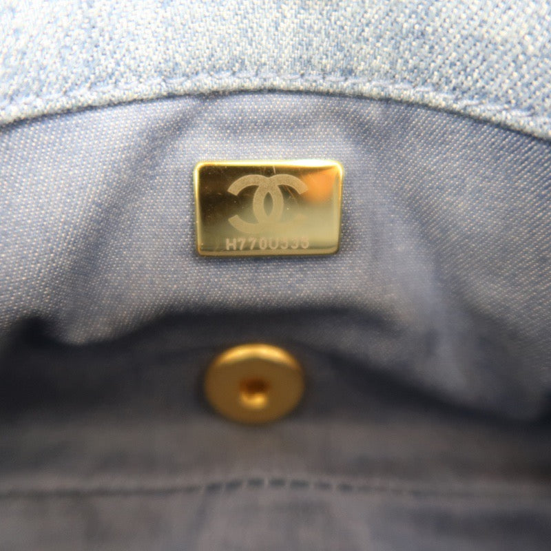 Chanel Blue Denim Classic Flap Bag with Gold Ball Charm