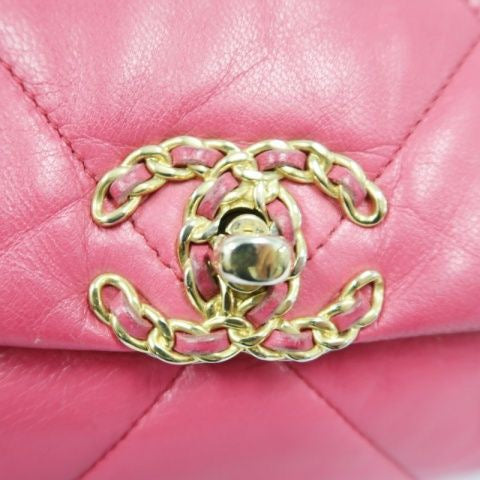 Chanel 19 Flap Bag in Pink Lambskin with Gold Hardware