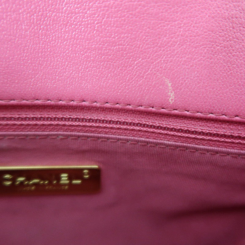 Chanel 19 Flap Bag in Pink Lambskin with Gold Hardware