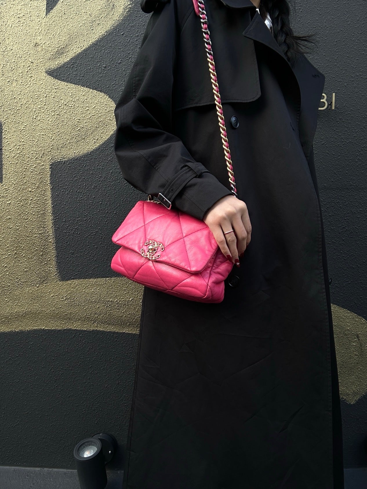 Chanel 19 Flap Bag in Pink Lambskin with Gold Hardware