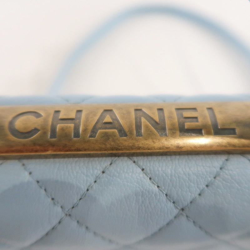 CHANEL Light Blue Quilted Shoulder Bag, Gold Hardware, Caviar Leather, with Guarantee Card, Blue Calfskin, 2.55 Handle Crossbody Bag