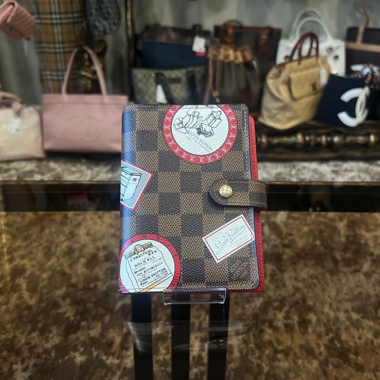 LOUIS VUITTON Damier Agenda PM Notebook & Passport Holder, PVC Material