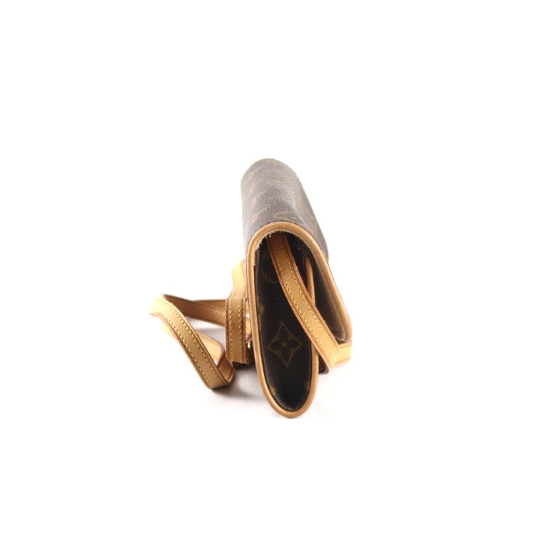 LOUIS VUITTON Monogram Pochette Twin Shoulder Bag, PVC, Envelope Style, Crossbody/Shoulder Bag & Waist Bag