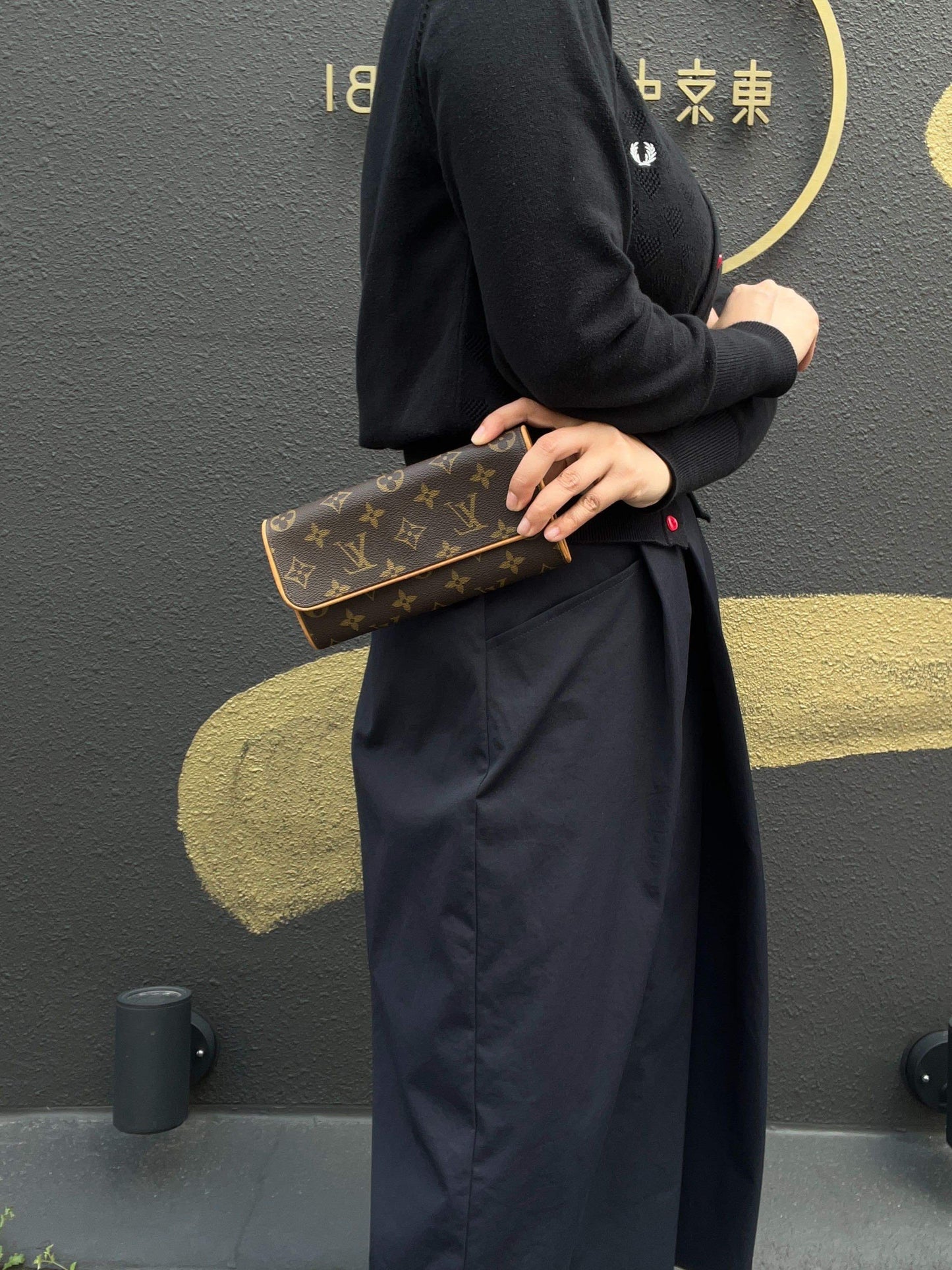 LOUIS VUITTON Monogram Pochette Twin Shoulder Bag, PVC, Envelope Style, Crossbody/Shoulder Bag & Waist Bag