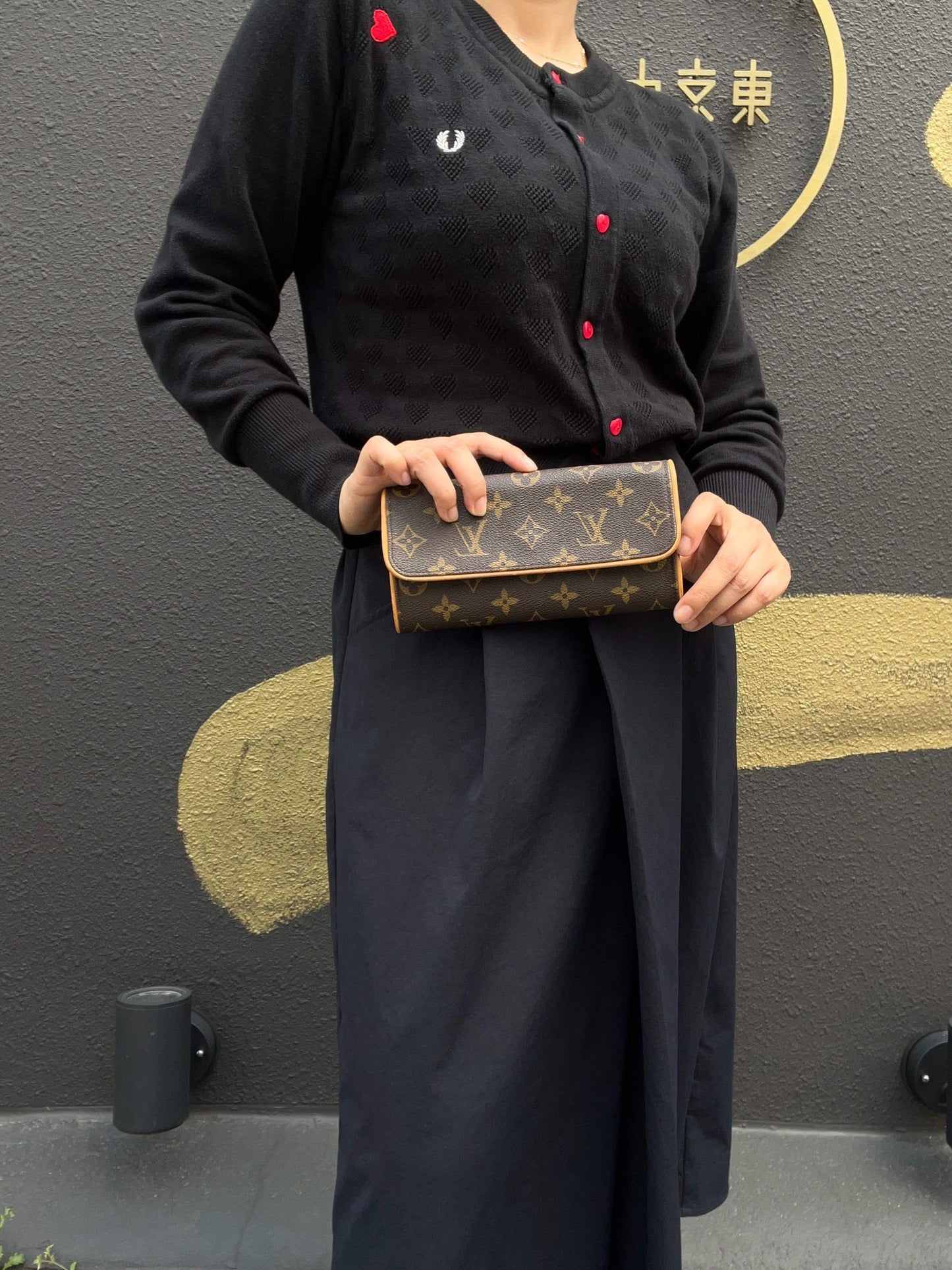 LOUIS VUITTON Monogram Pochette Twin Shoulder Bag, PVC, Envelope Style, Crossbody/Shoulder Bag & Waist Bag