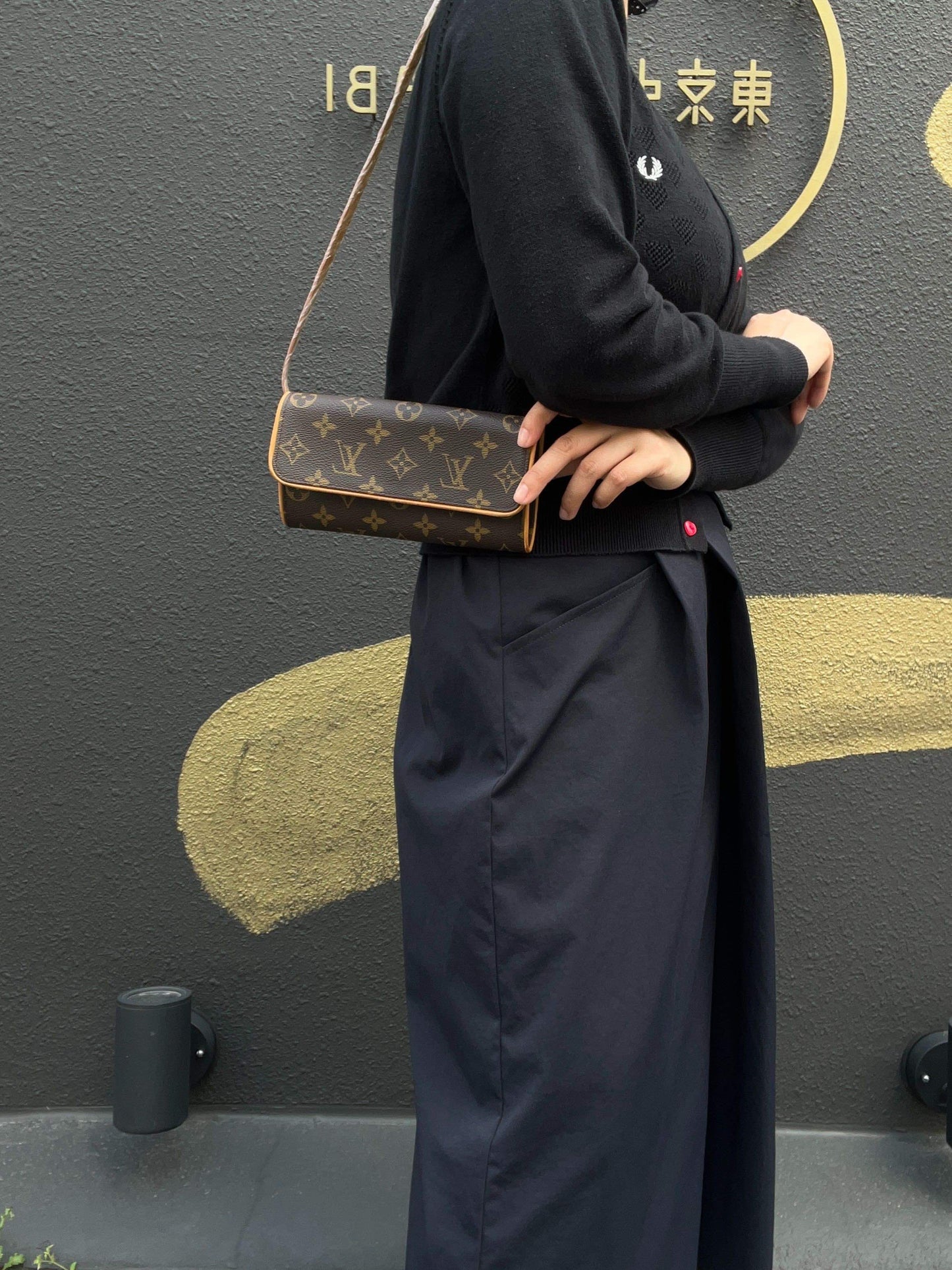 LOUIS VUITTON Monogram Pochette Twin Shoulder Bag, PVC, Envelope Style, Crossbody/Shoulder Bag & Waist Bag