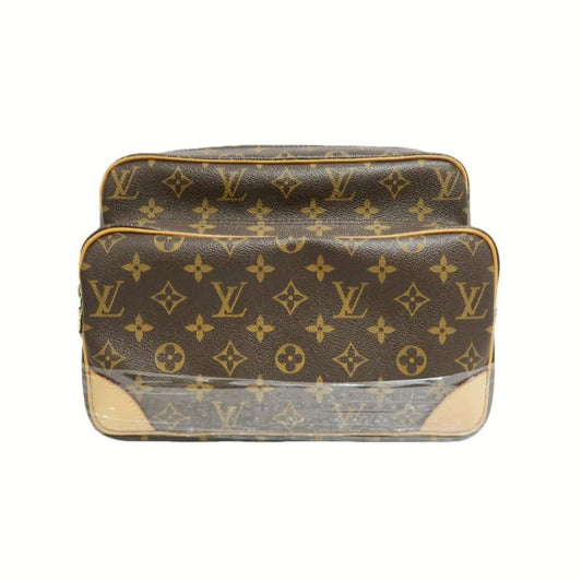 LOUIS VUITTON Monogram Nile Shoulder Bag, Brown, Double-Layer Camera Crossbody Bag (PVC Material)