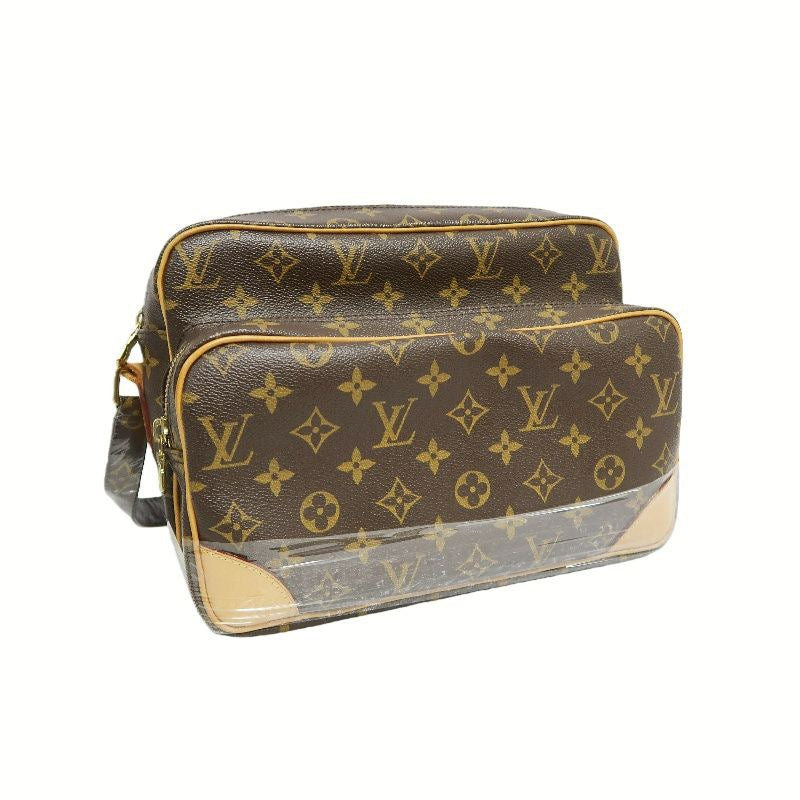 LOUIS VUITTON Monogram Nile Shoulder Bag, Brown, Double-Layer Camera Crossbody Bag (PVC Material)