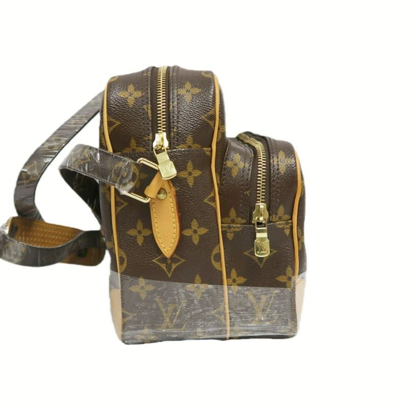 LOUIS VUITTON Monogram Nile Shoulder Bag, Brown, Double-Layer Camera Crossbody Bag (PVC Material)
