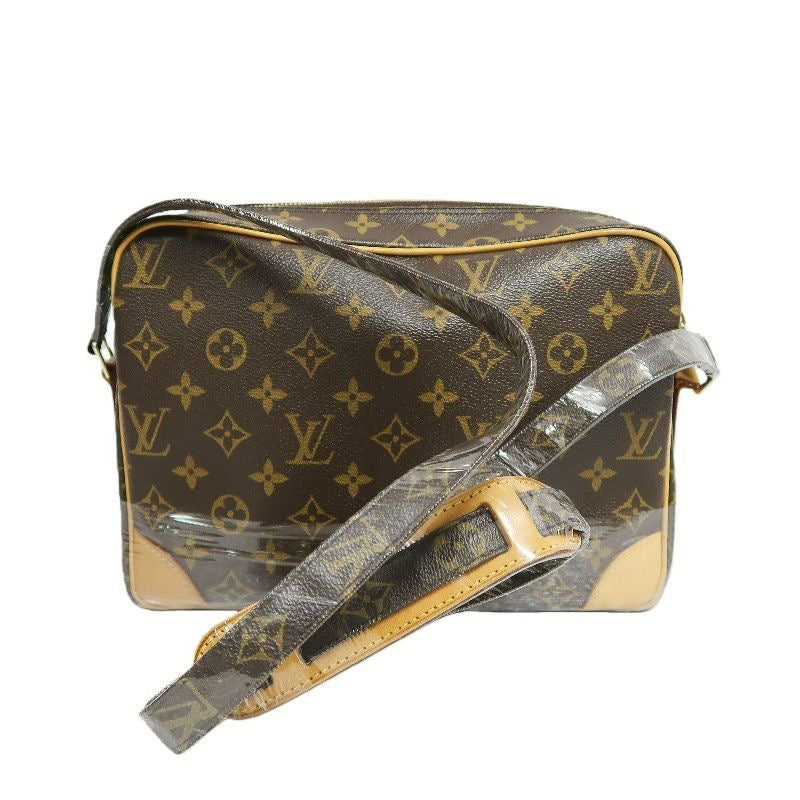 LOUIS VUITTON Monogram Nile Shoulder Bag, Brown, Double-Layer Camera Crossbody Bag (PVC Material)
