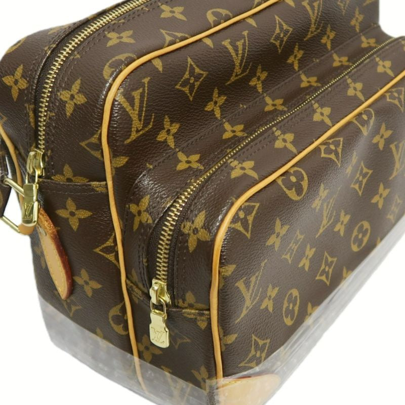 LOUIS VUITTON Monogram Nile Shoulder Bag, Brown, Double-Layer Camera Crossbody Bag (PVC Material)