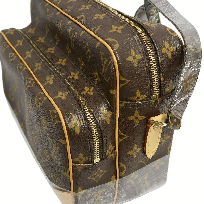 LOUIS VUITTON Monogram Nile Shoulder Bag, Brown, Double-Layer Camera Crossbody Bag (PVC Material)
