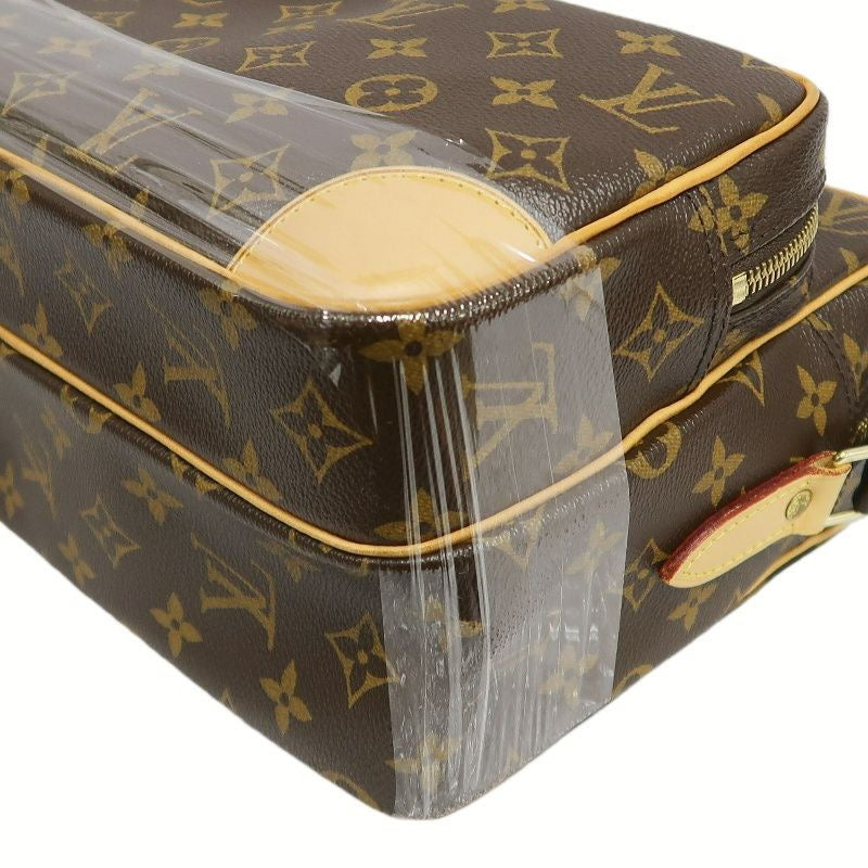 LOUIS VUITTON Monogram Nile Shoulder Bag, Brown, Double-Layer Camera Crossbody Bag (PVC Material)