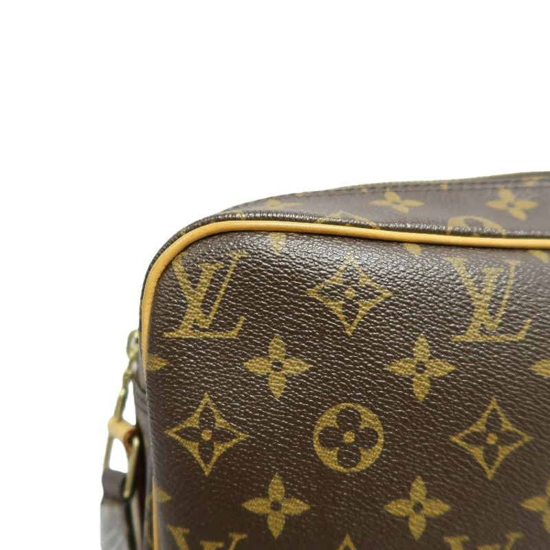 LOUIS VUITTON Monogram Nile Shoulder Bag, Brown, Double-Layer Camera Crossbody Bag (PVC Material)