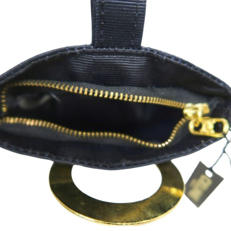 CELINE Navy Nylon Pouch with Gold Hardware, comes with Box