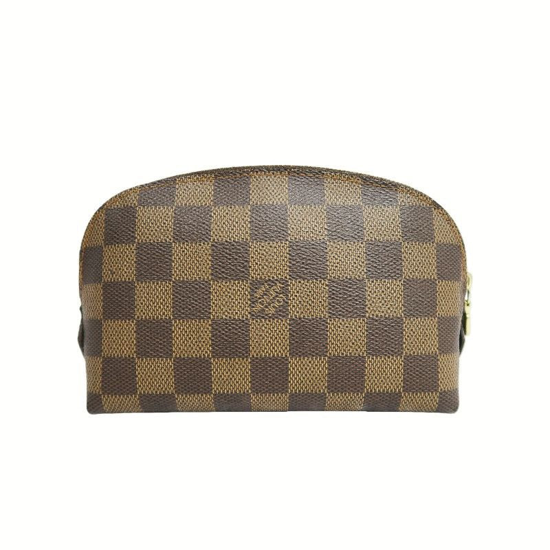 LOUIS VUITTON Damier Pochette Cosmetique, Brown, Half-Moon Cosmetic Pouch