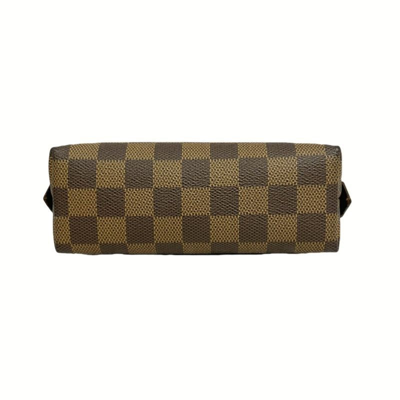 LOUIS VUITTON Damier Pochette Cosmetique, Brown, Half-Moon Cosmetic Pouch