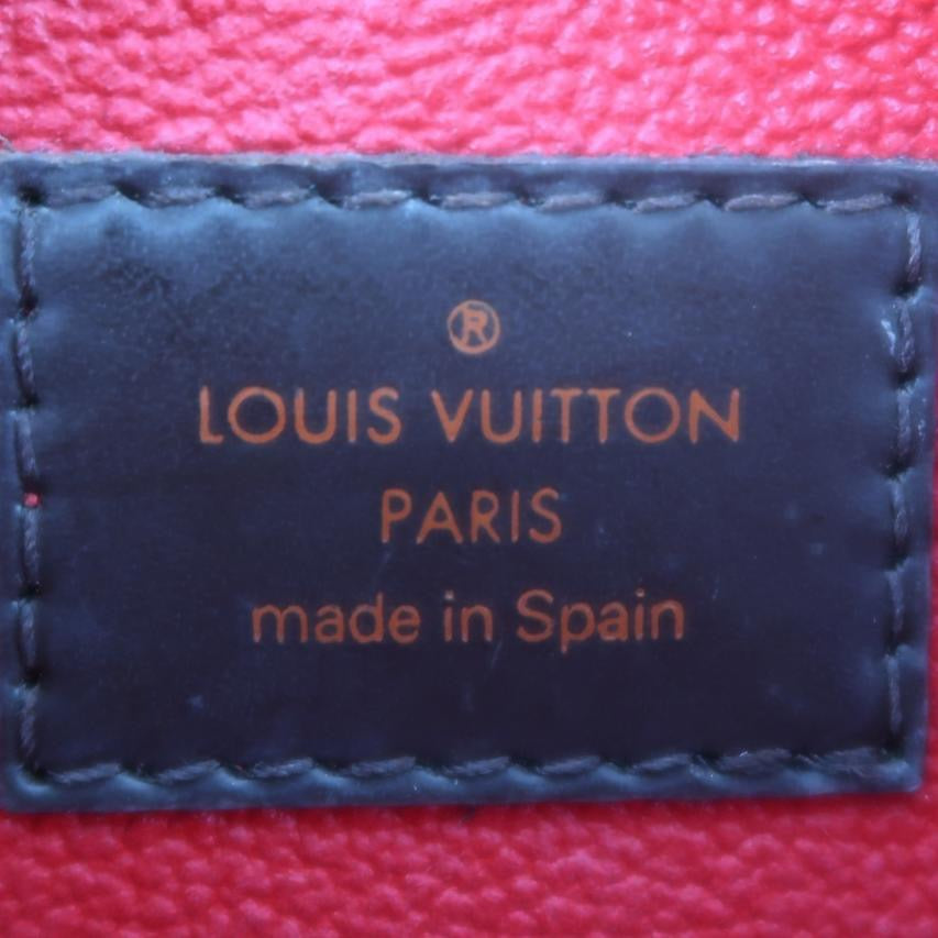 LOUIS VUITTON Damier Pochette Cosmetique, Brown, Half-Moon Cosmetic Pouch