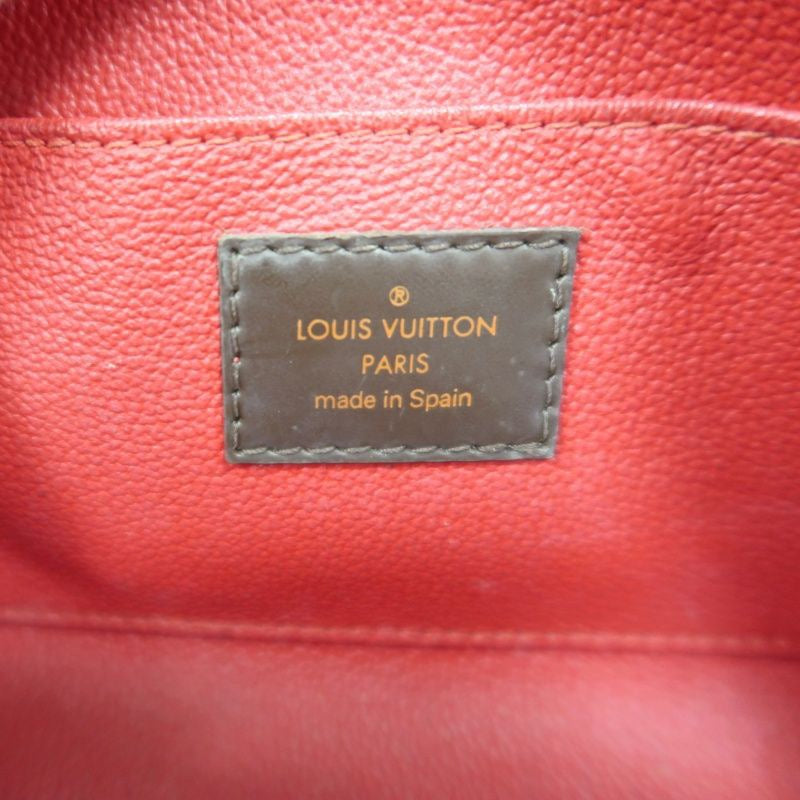 LOUIS VUITTON Damier Pochette Cosmetique, Brown, Half-Moon Cosmetic Pouch