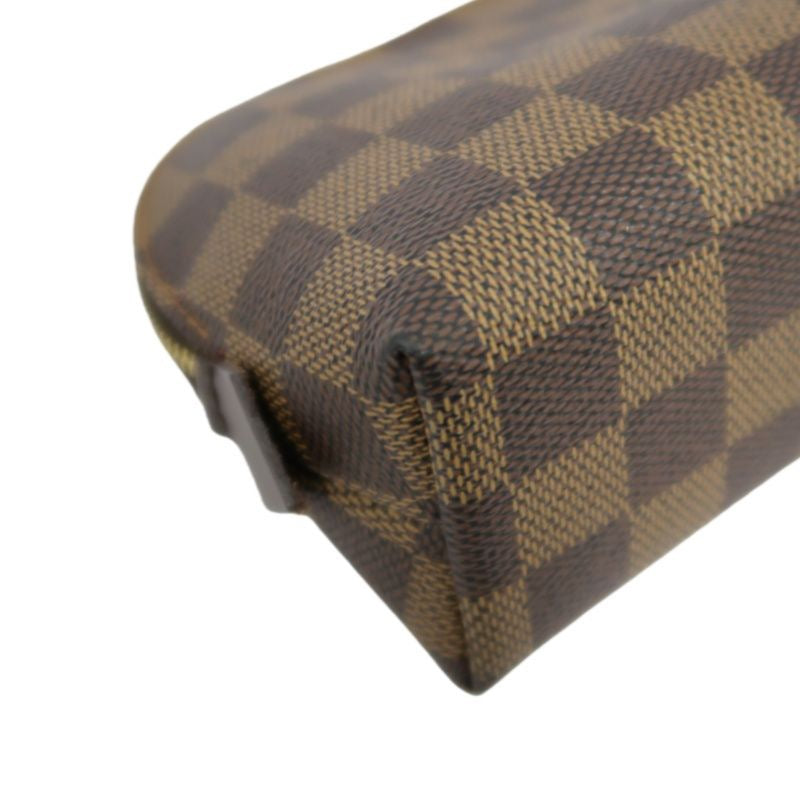 LOUIS VUITTON Damier Pochette Cosmetique, Brown, Half-Moon Cosmetic Pouch
