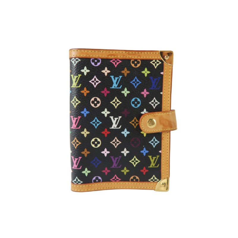 LOUIS VUITTON Monogram Multicolore Agenda Notebook, Black, PVC Material