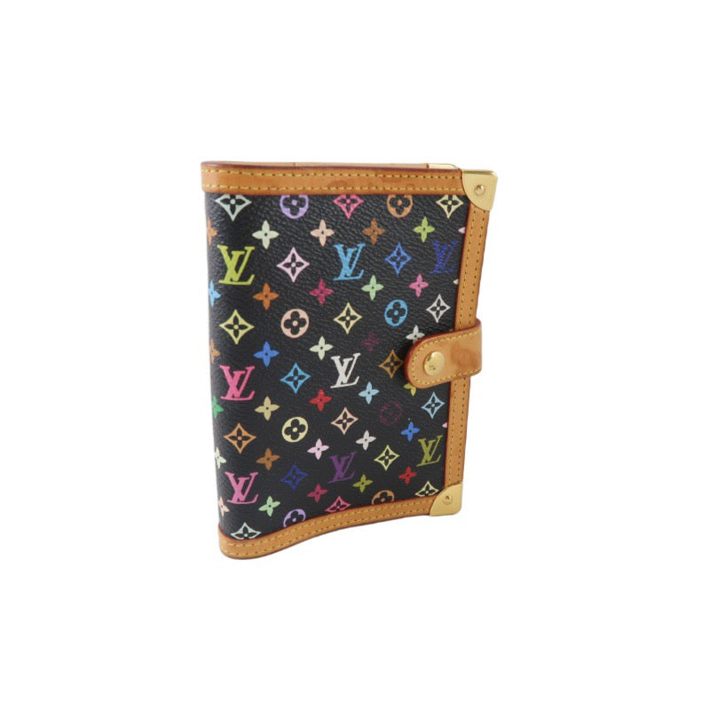 LOUIS VUITTON Monogram Multicolore Agenda Notebook, Black, PVC Material