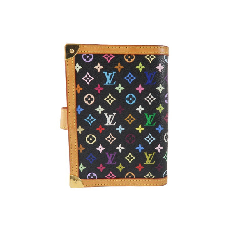 LOUIS VUITTON Monogram Multicolore Agenda Notebook, Black, PVC Material