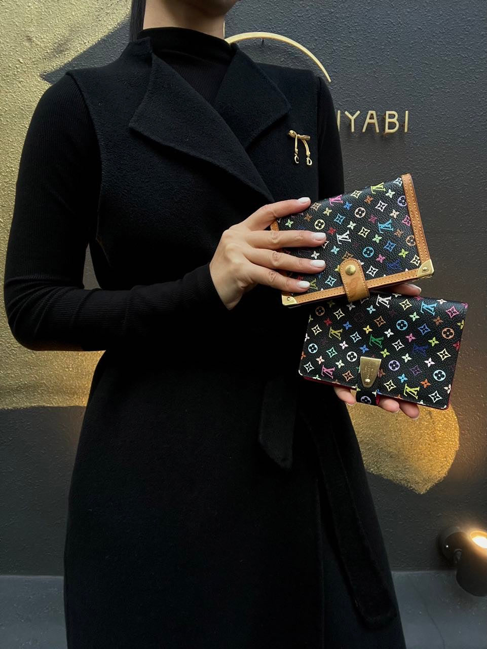 LOUIS VUITTON Monogram Multicolore Agenda Notebook, Black, PVC Material
