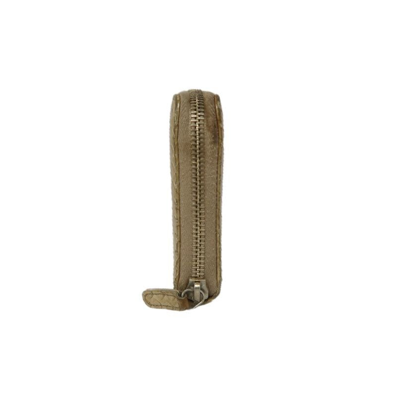 CHANEL Python Skin Long Wallet, Beige
