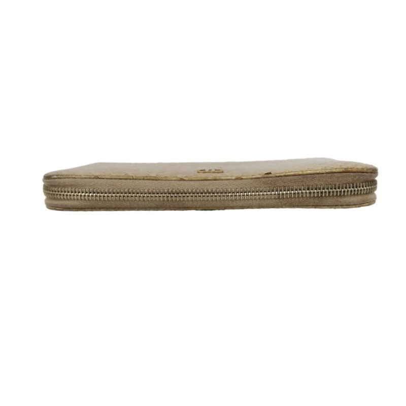 CHANEL Python Skin Long Wallet, Beige