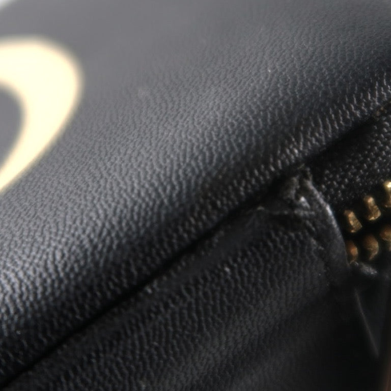 DIOR Accessory Pouch, Black Leather with Gold-Tone CD Hardware