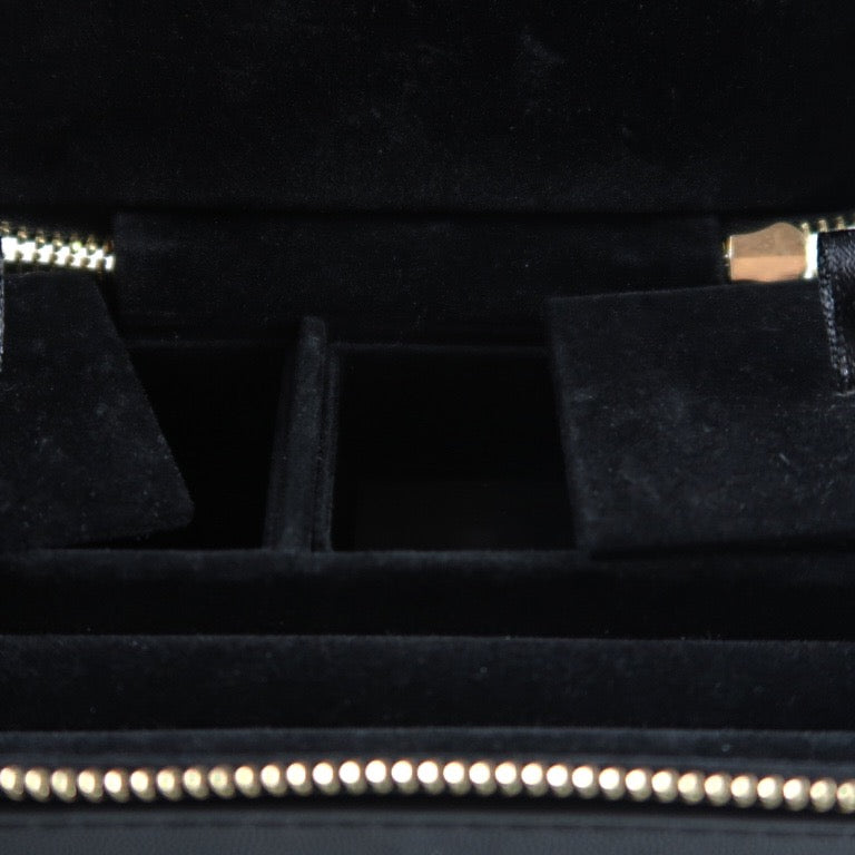 DIOR Accessory Pouch, Black Leather with Gold-Tone CD Hardware