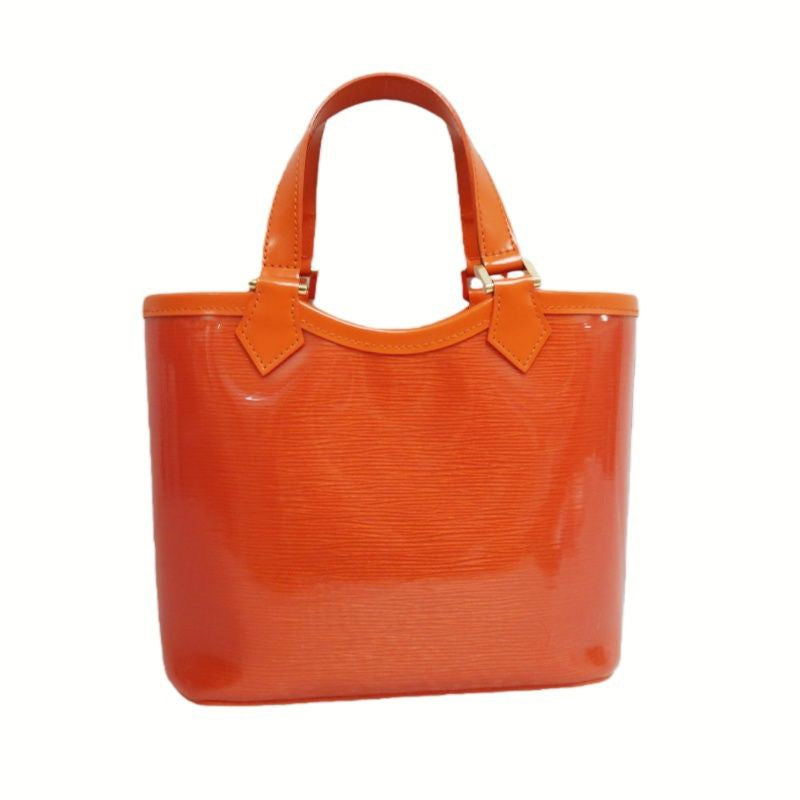 Louis Vuitton Orange Epi Leather Clear Vinyl Tote Handbag with Pouch